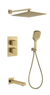 Душевая система скрытого монтажа Grocenberg GB5050MG с Термостатом Vernet (Франция)  Матовое золото